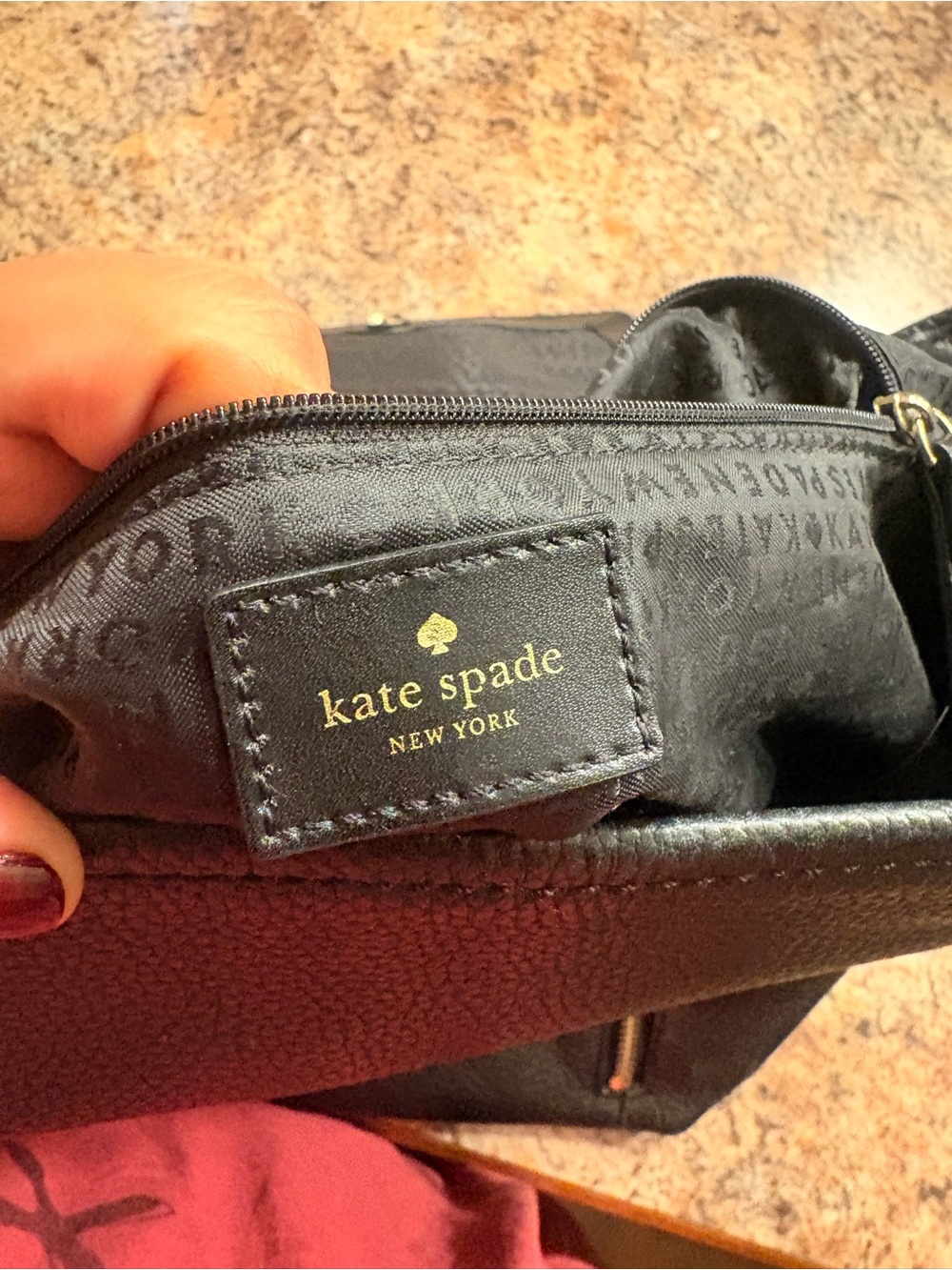 kate spade Black Pebbled Leather Backpack with Gold Hardware - Picture 3 of 3